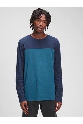 Erkek Mavi Uzun Kollu T-shirt 779266