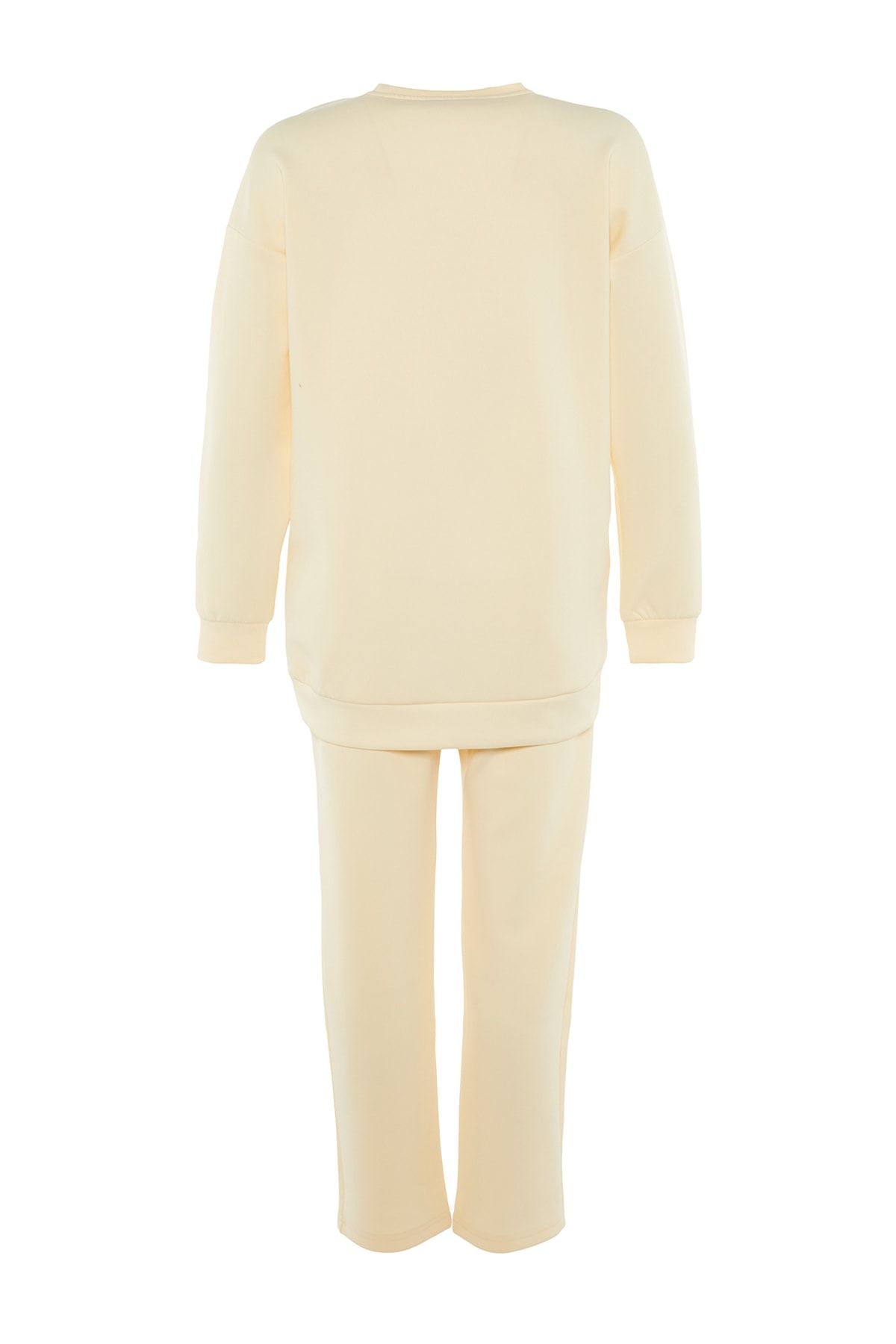 Trendyol Modest-Beige Printed Scuba Knitted Tracksuit Set TCTAW23EN00016 8