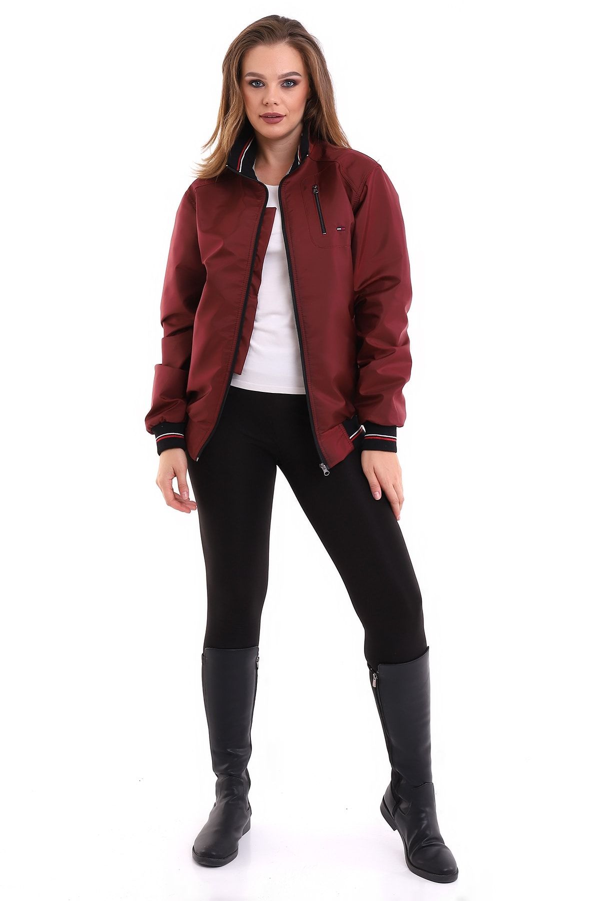Maroon winter jacket sale
