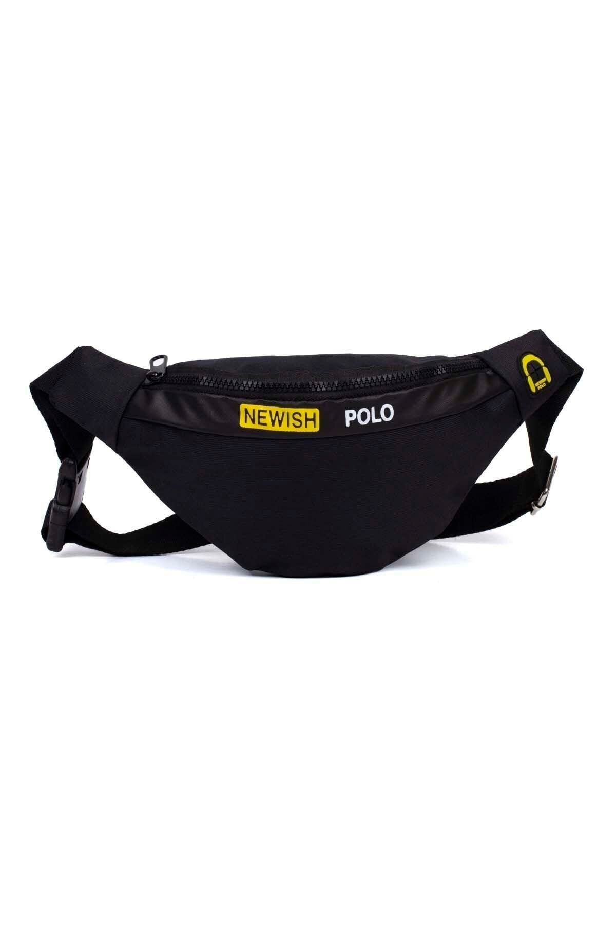 Enİdeal Siyah Unisex Crossbody Sling Omuz Ve Bel Çantası Çapraz Ayarlanabilir Askılı Çanta RN11324