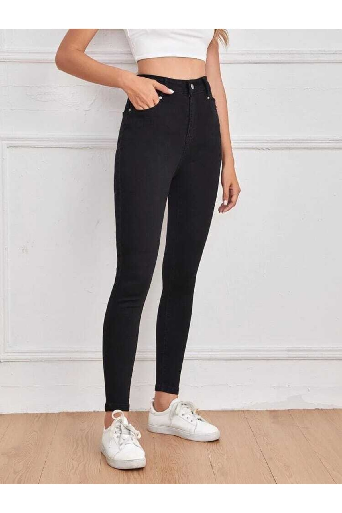 LİMABEL  Bianca Solmaz Siyah Skinny Jean Kadın Dar Paça Power Likra Toplarlayıcı - Görsel 3