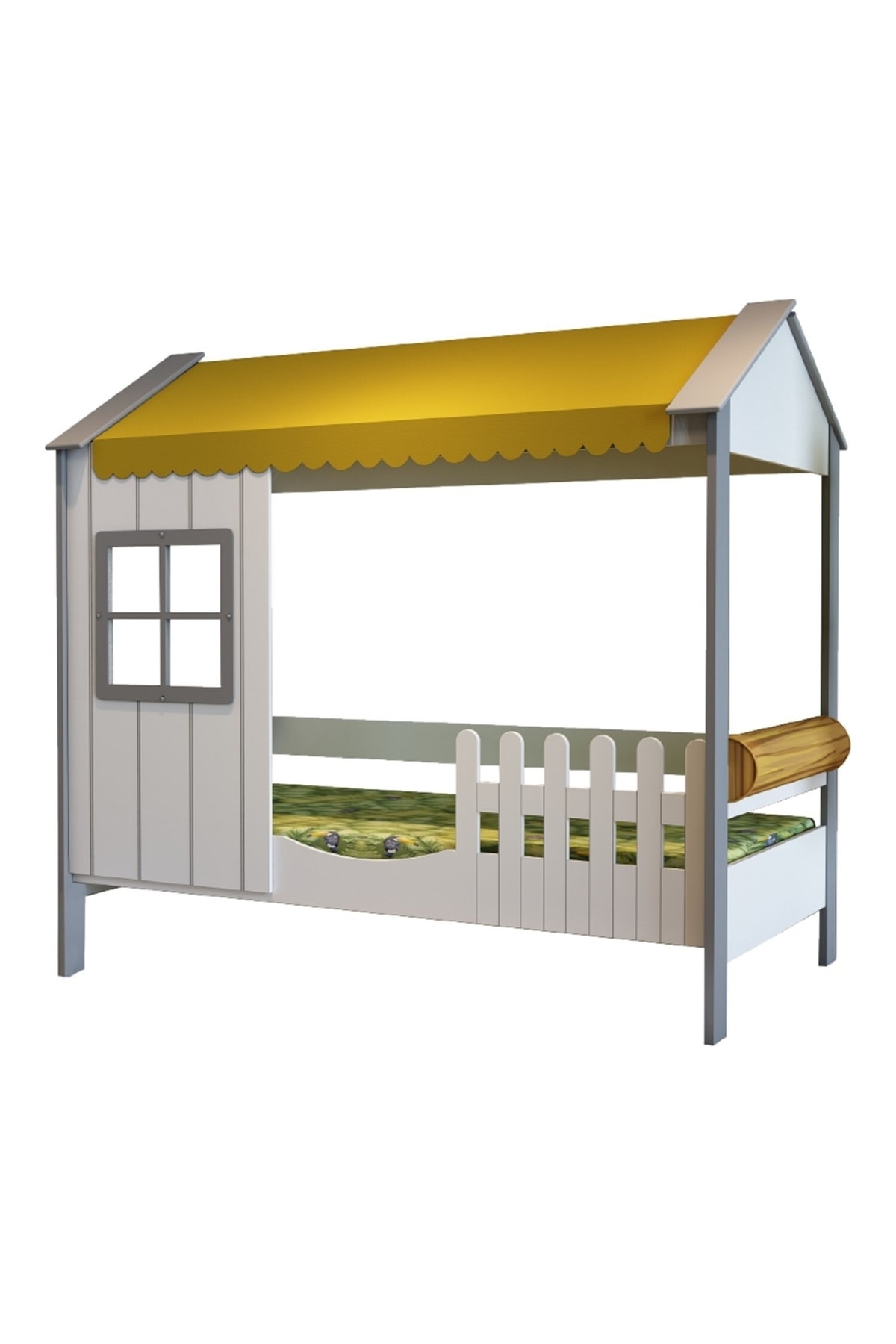 Cozy Gray Children's Room Montessori Bedstead 100x200 Cm