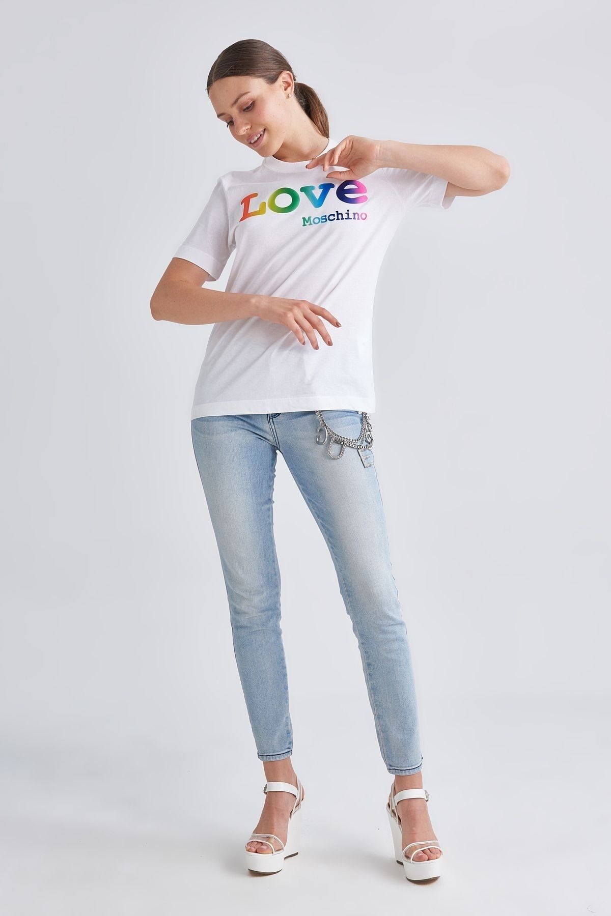 Moschino تی شرت زن چاپ شده عشق