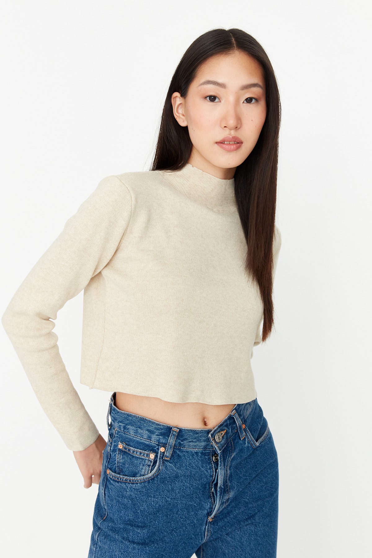 Trendyol Collection Pullover Beige Regular Fit