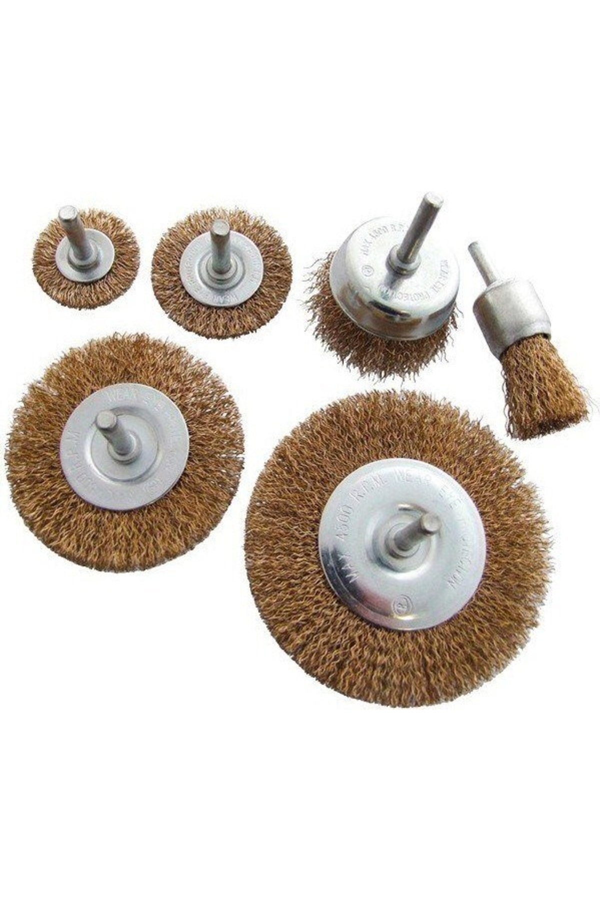 Neler Geldi Neler 6 Parça Pimli Matkap Için Tel Fırça Seti Tel Zımpara Matkap Ucu Tel Zımpara