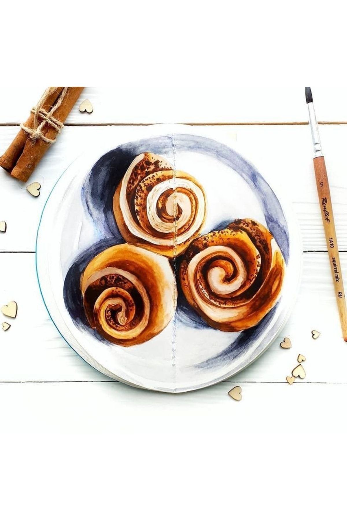 Poli Art Design-Round D20 Cm Sketchbook (For Watercolor And Graphics) Watercolor Round Sketchbook 4
