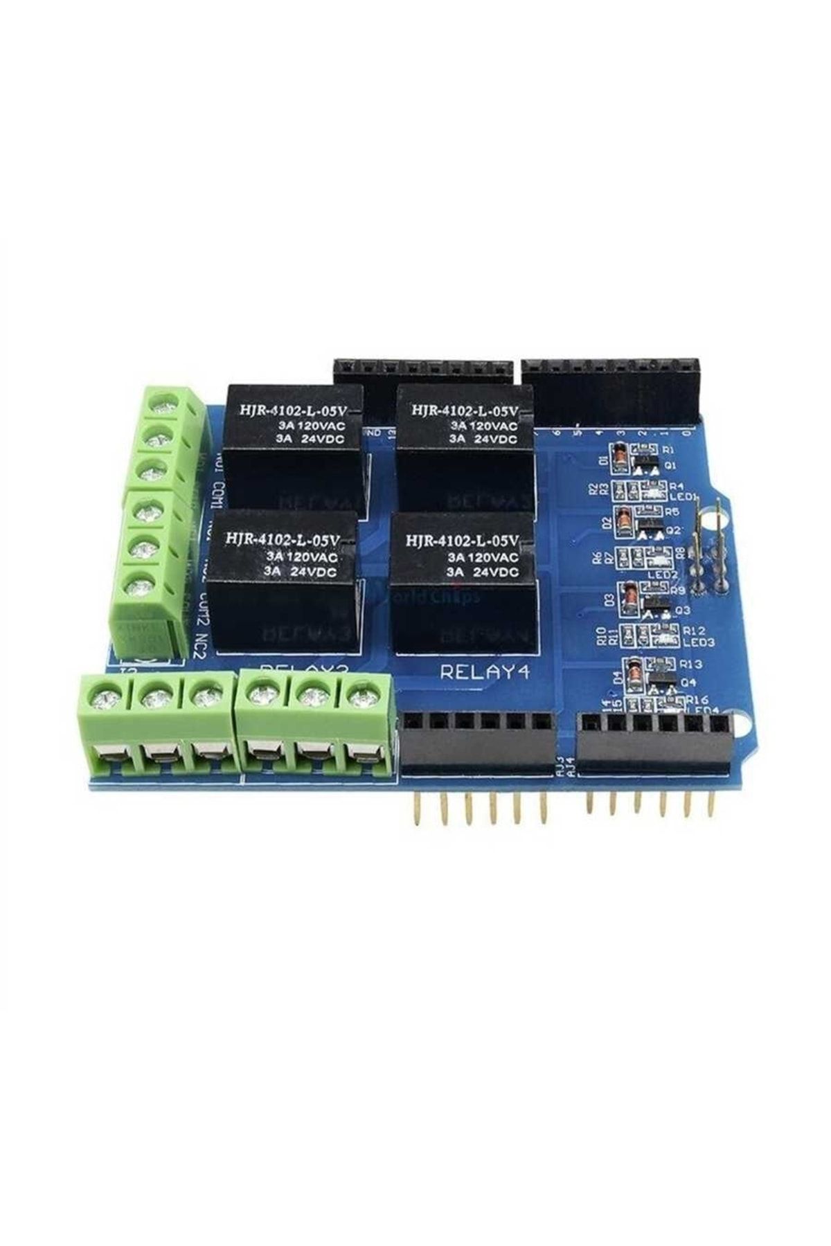 Arduino-Dc 3.3v 5v 4 Channel Relay Shield 1