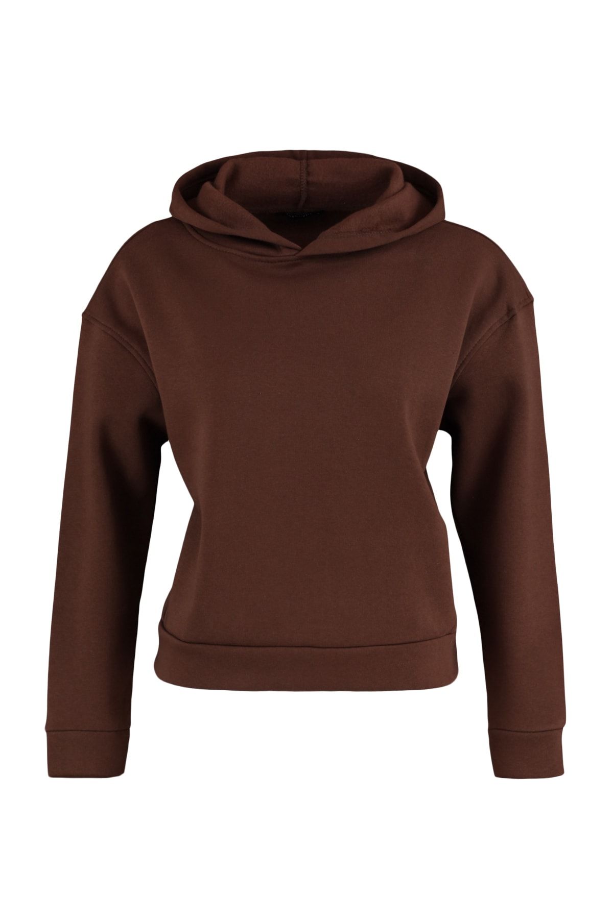 Dark brown hoodie top women's