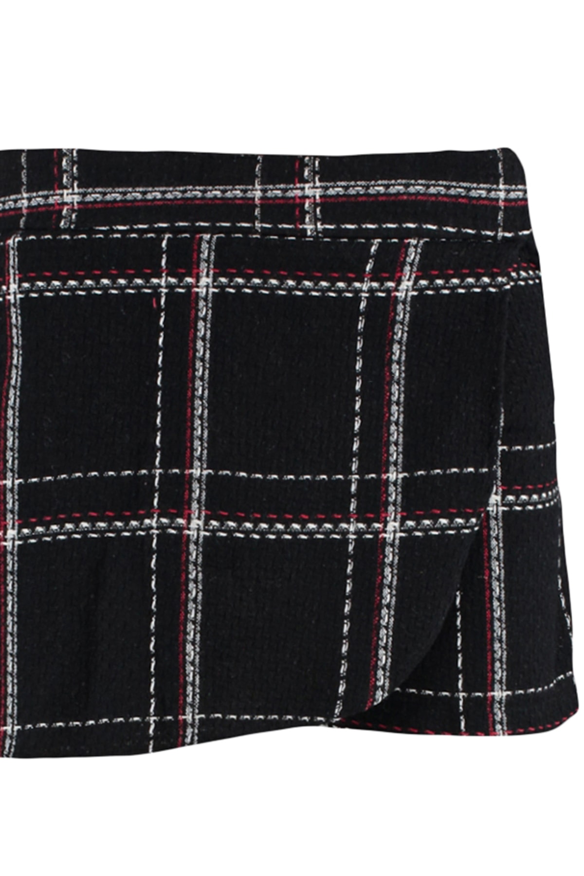 Trendyolmilla  Siyah Ekose Desenli Tüvit Dokuma Şort Etek TWOAW23SR00017 - Görsel 8