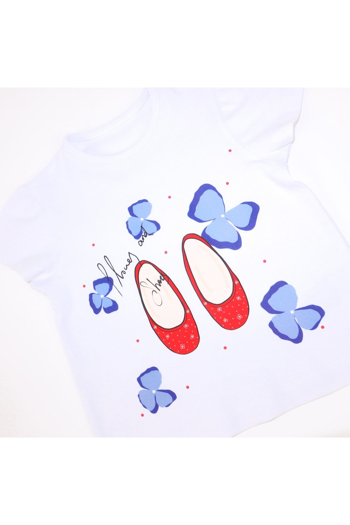 Mavipink-Tricou cu mânecă scurtă pantofi roșii pentru fete 2