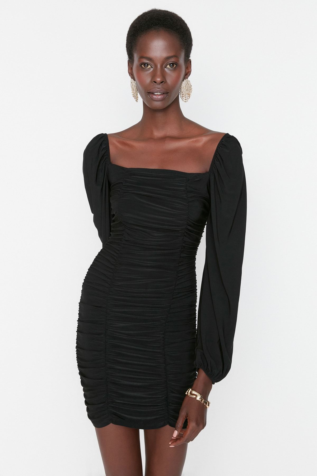 Black 2025 drape dress