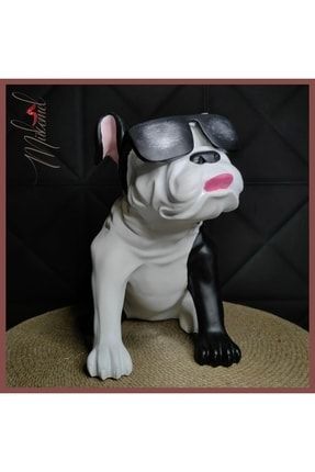 Güneş Gözlüğü Heykeli Bulldog Figür Dekoratif Obje Ve Biblo Masa Dekorasyon Salon Ofis Aksesuarları BTC0107