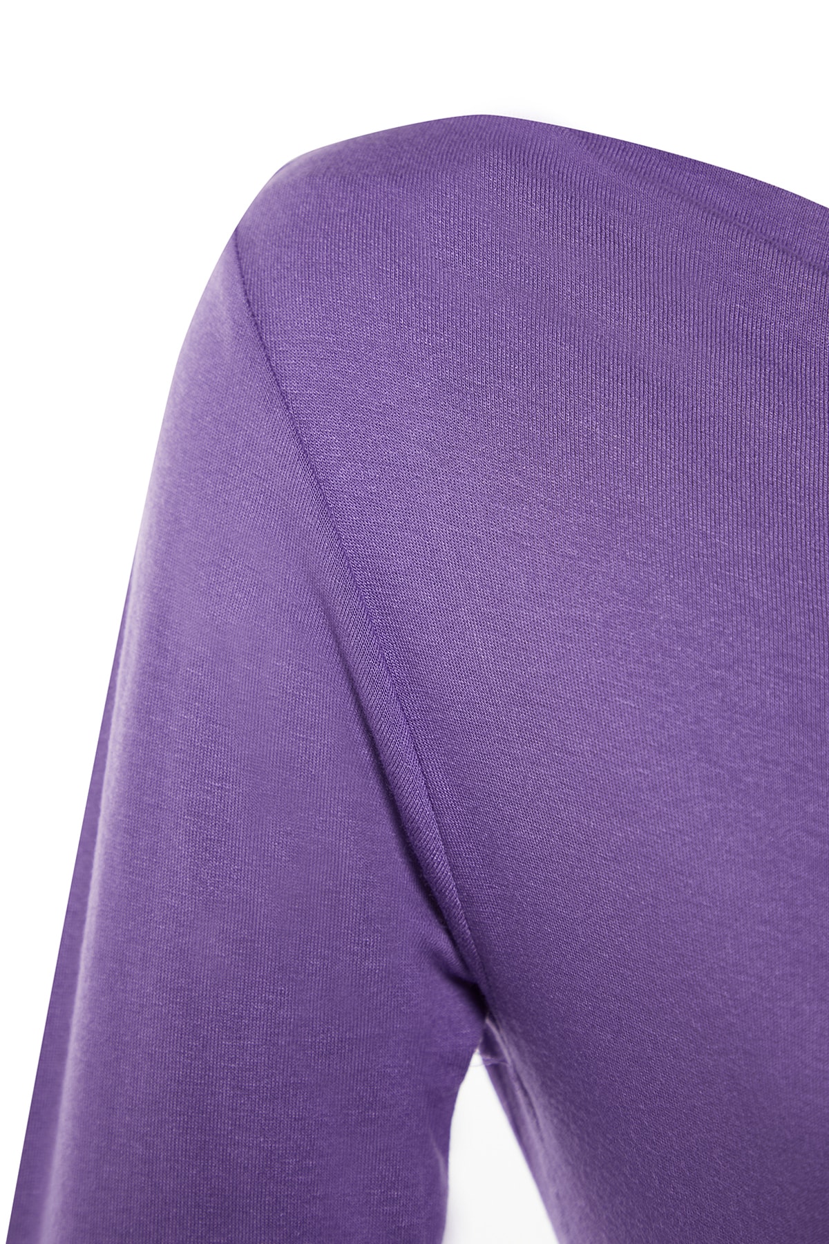 Trendyol Collection Purple Fitted Long Sleeve Bateau Neck Viscose ...