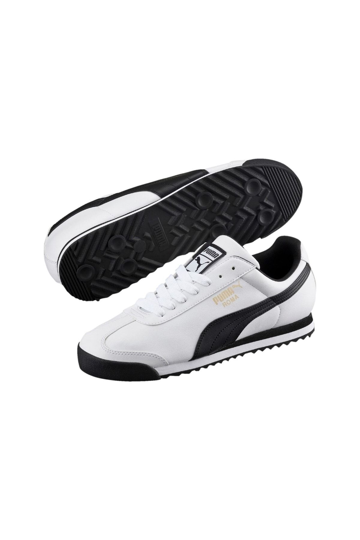 Puma 353572 04 Roma Basic - Pantofi Sport Alb Negru, Mărimea 37 Unisex - 42,5