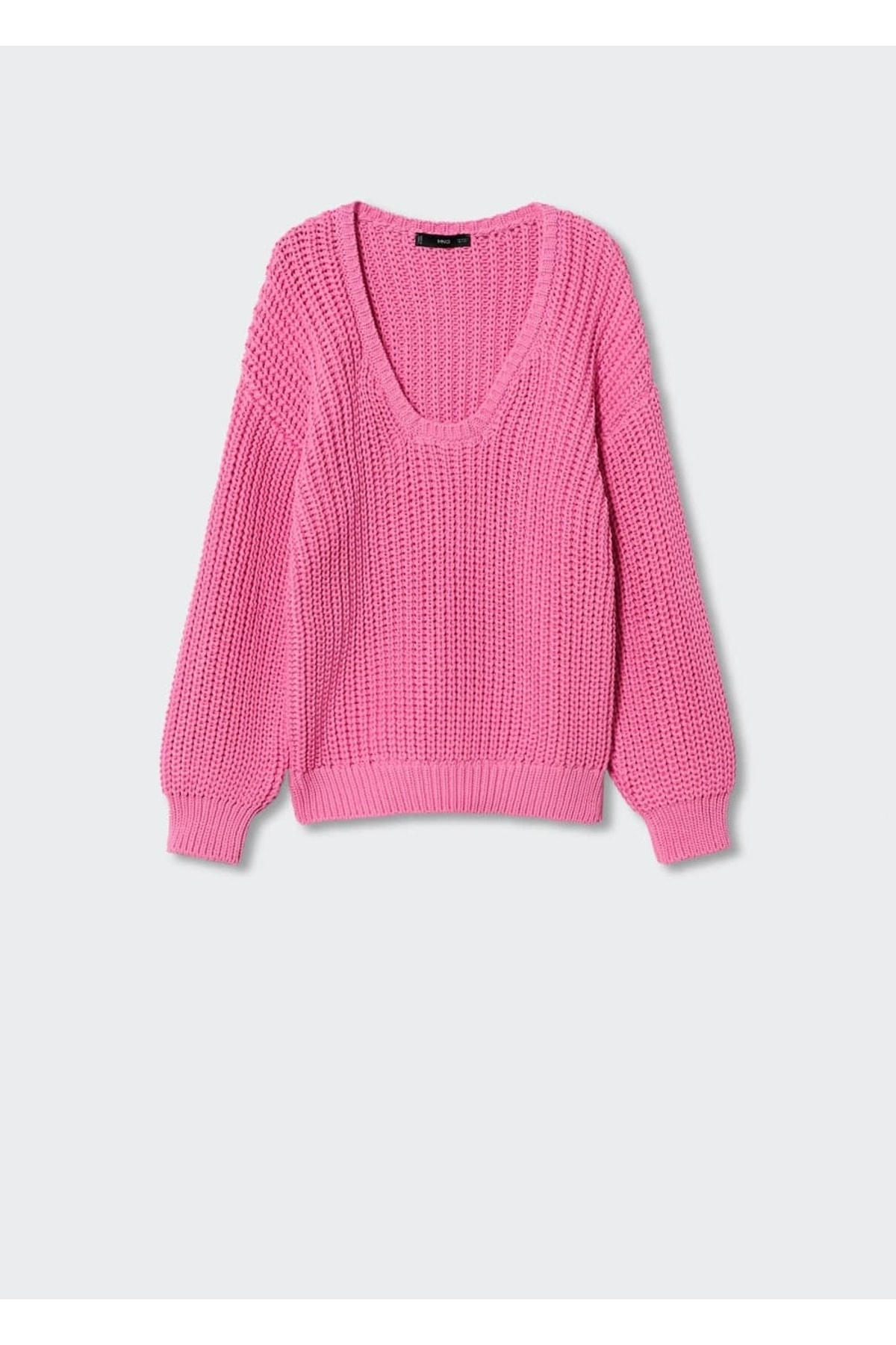 بافت و پلیور زنانه صورتی منگوMANGO | 37034397 اورجینال - تصویر 3