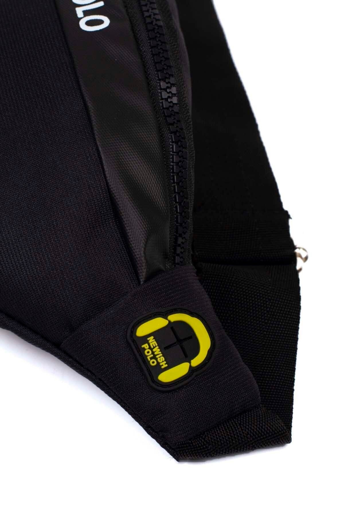 Enİdeal Siyah Unisex Crossbody Sling Omuz Ve Bel Çantası Çapraz Ayarlanabilir Askılı Çanta RN11324