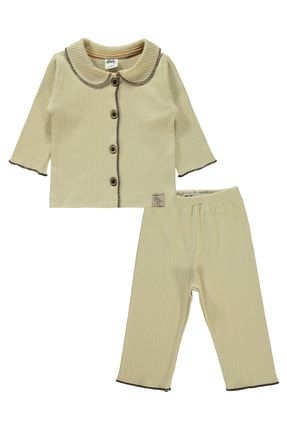 Erkek Bebek Pijama Takımı 6-18 Ay Taş Rengi 227857032Y21