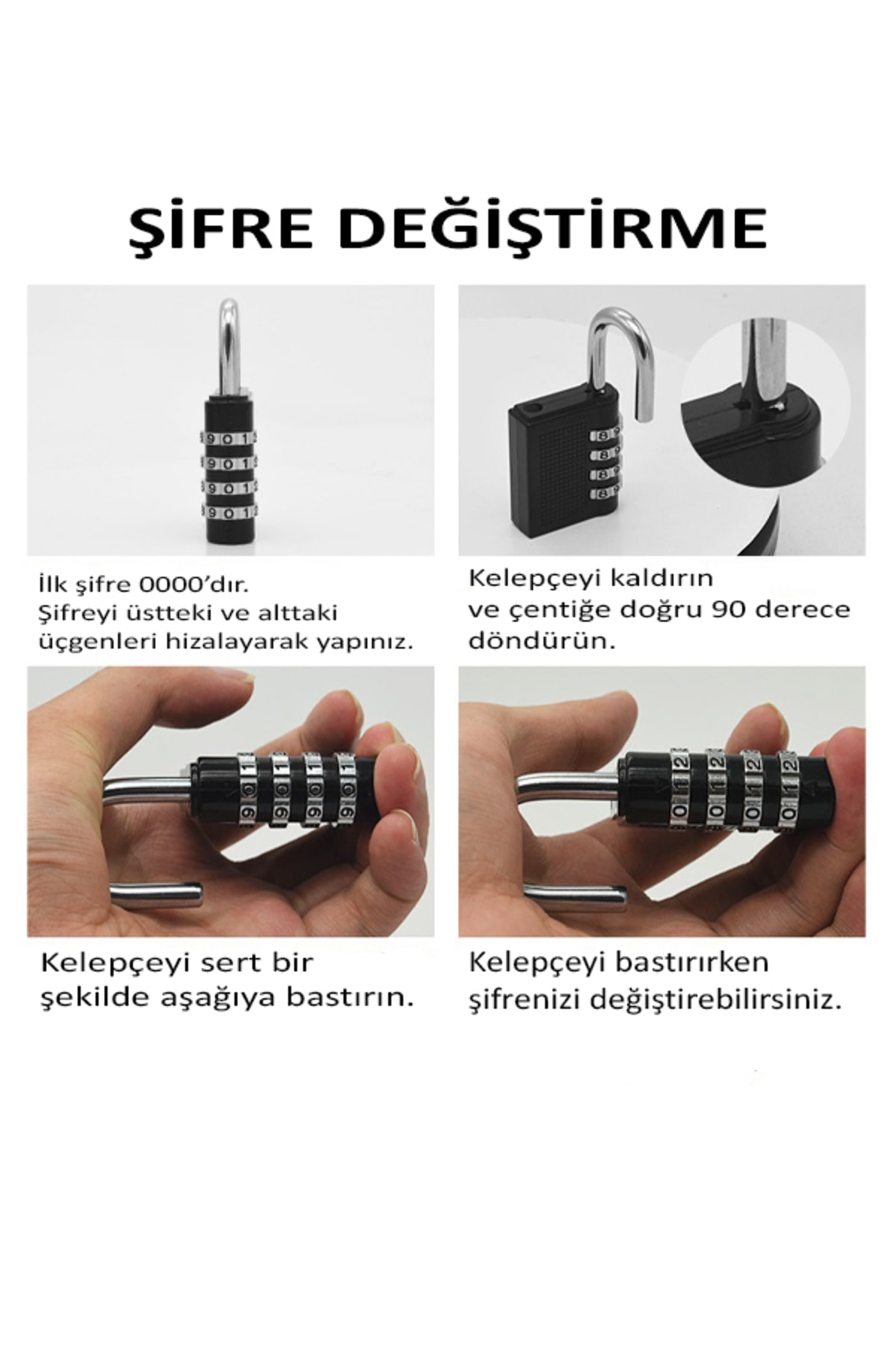 Streak Şifreli Asma Kilit Bisiklet Motosiklet Dolap Güvenlik Kilidi Bebek Arabası - Siyah fotoğrafı 7 (önizleme)