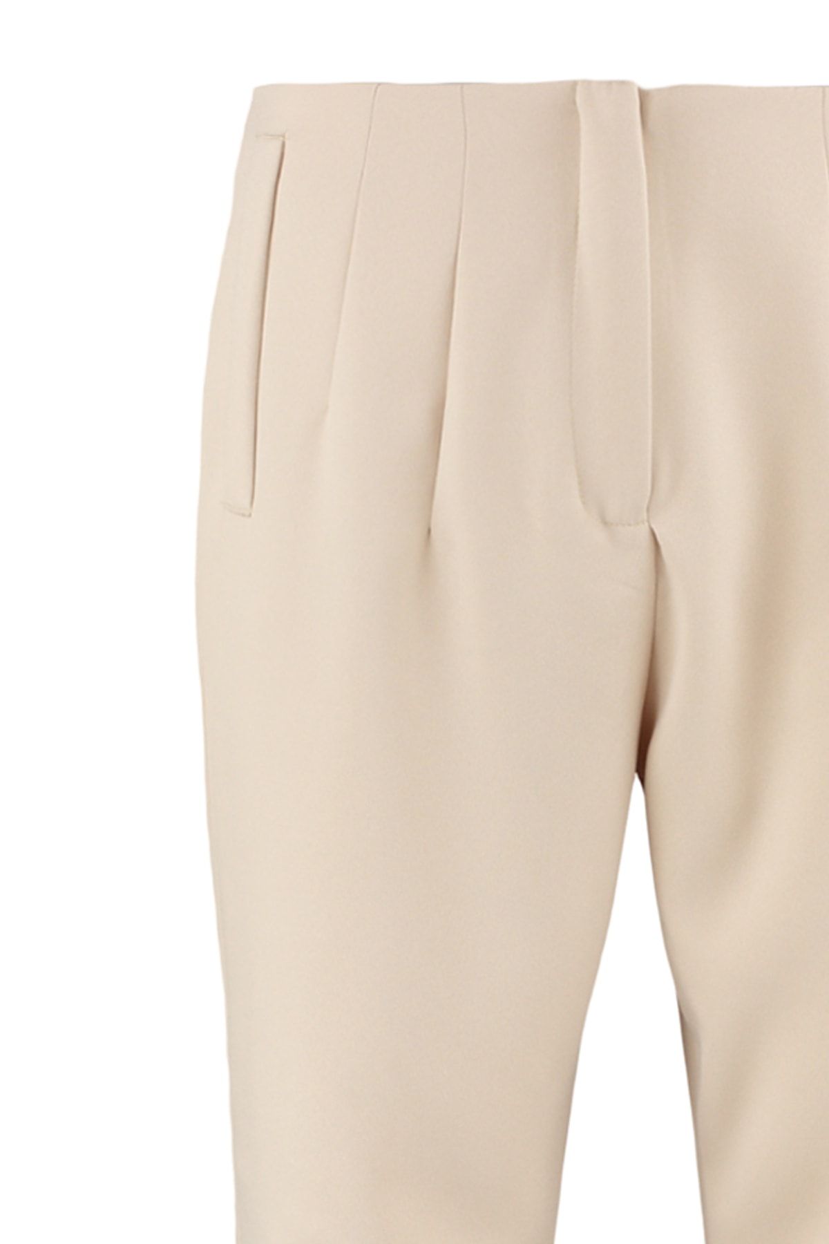 Trendyol Curve-Beige Zigarettenhose in Übergröße – Fleto Pocket, Webstoff TBBAW23AR00015 7