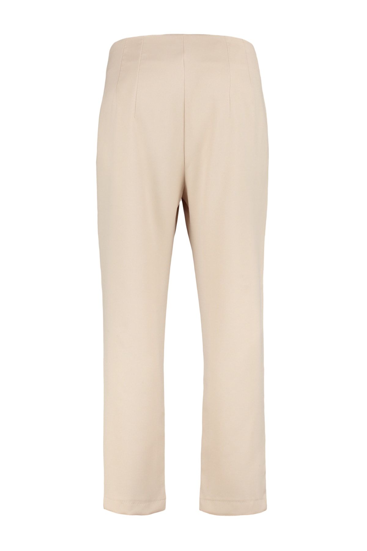 Trendyol Curve-Beige Zigarettenhose in Übergröße – Fleto Pocket, Webstoff TBBAW23AR00015 8