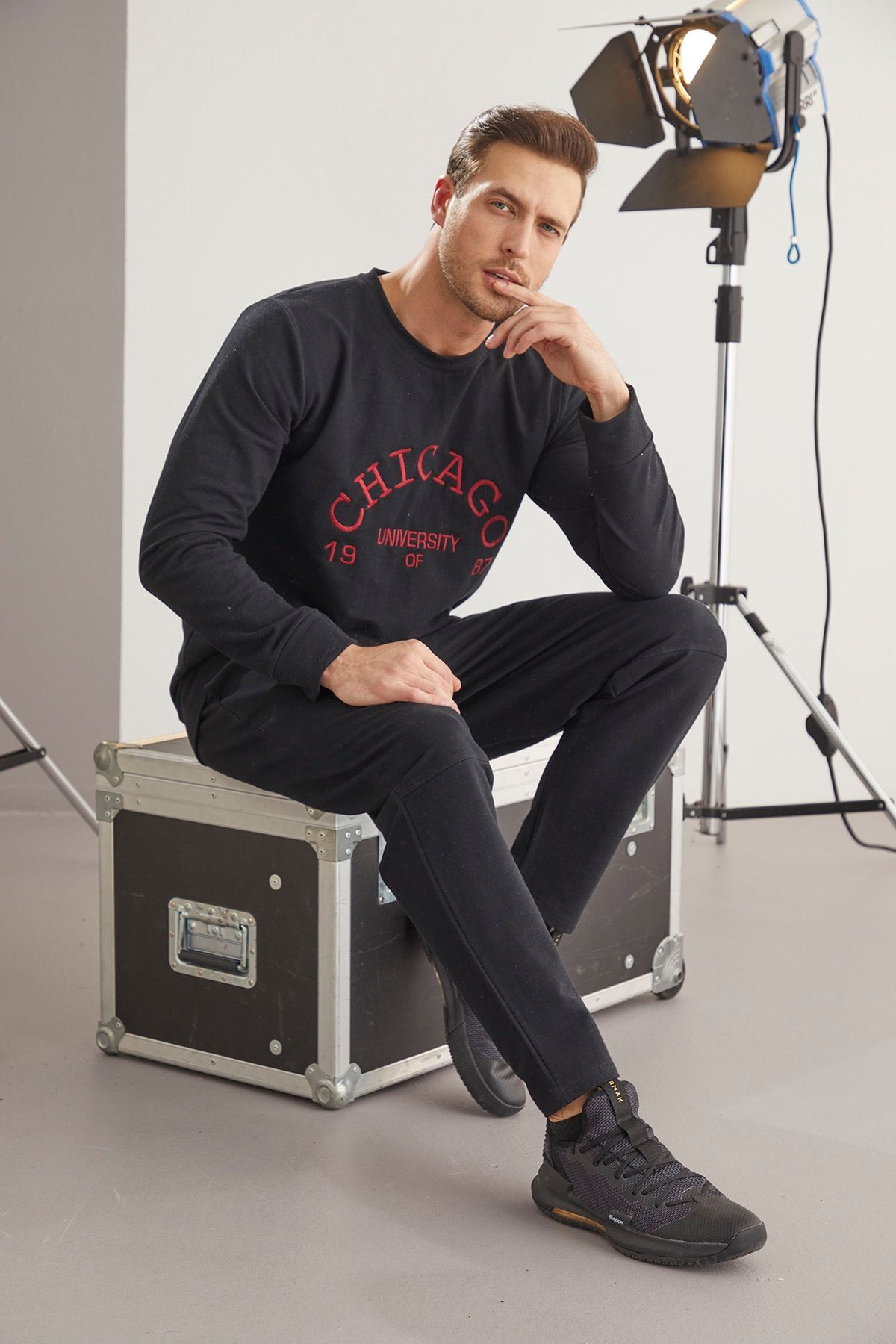 Antrasit Cepli Eşofman-sweatshirt Takım