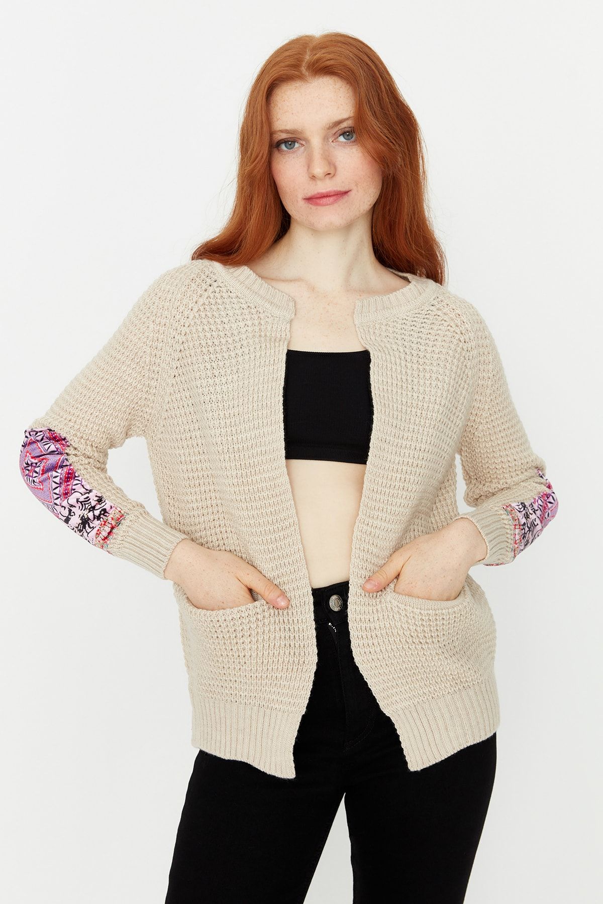 Trendyol Collection Strickjacke Beige Regular Fit