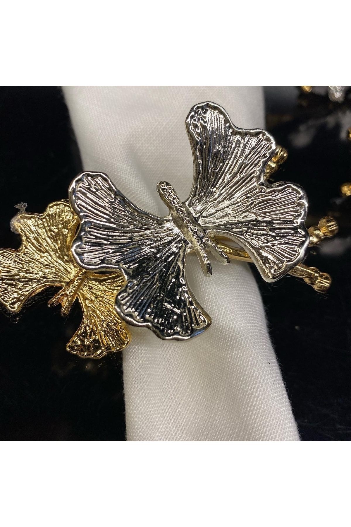 Gold butterfly napkin hot sale rings