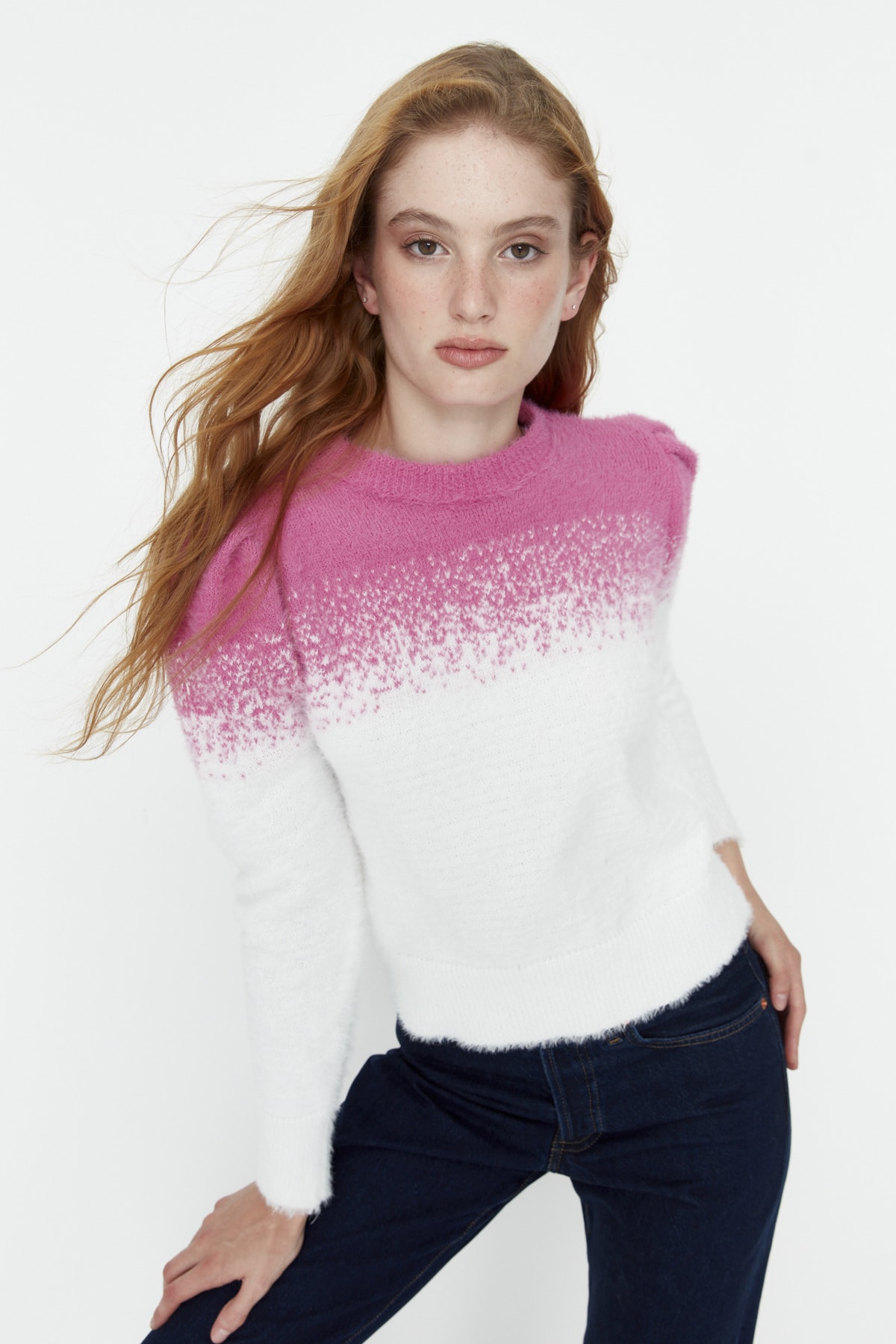 Trendyol Collection Pullover Rosa Regular Fit Fast ausverkauft
