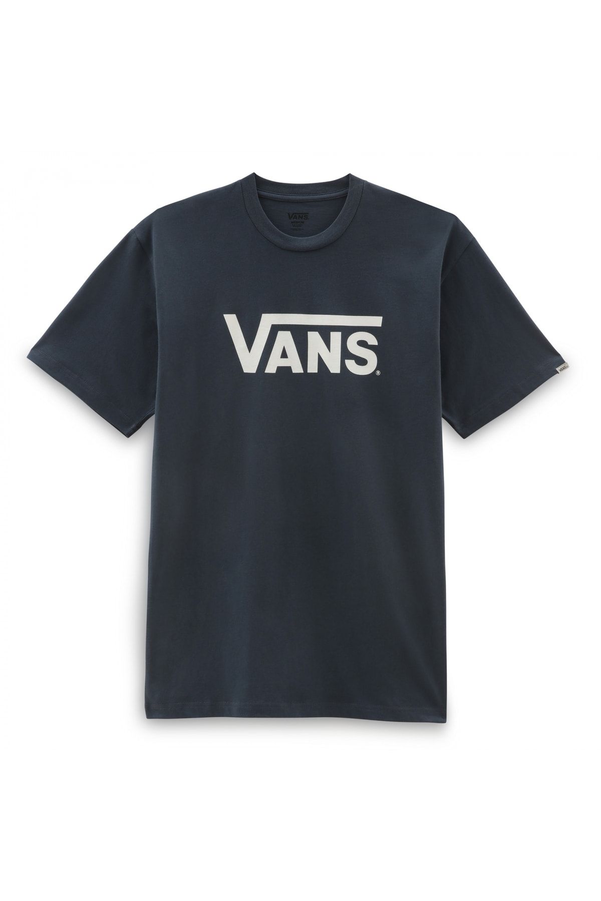 تی شرت آبی سرمه ای یقه خدمه طرح چاپی مدل ساده آستین کوتاه زنانه ونس Vans (برند آمریکا)