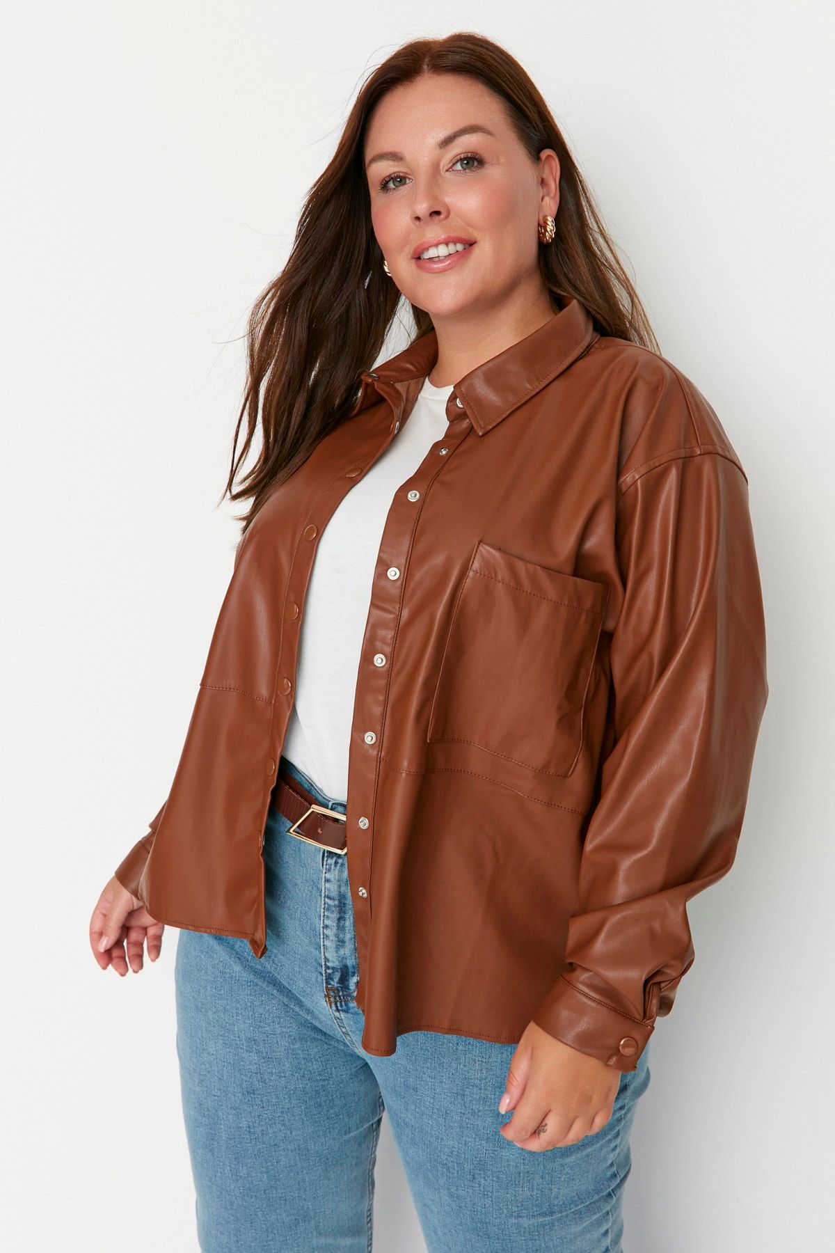 Faux leather sweater jacket hot sale