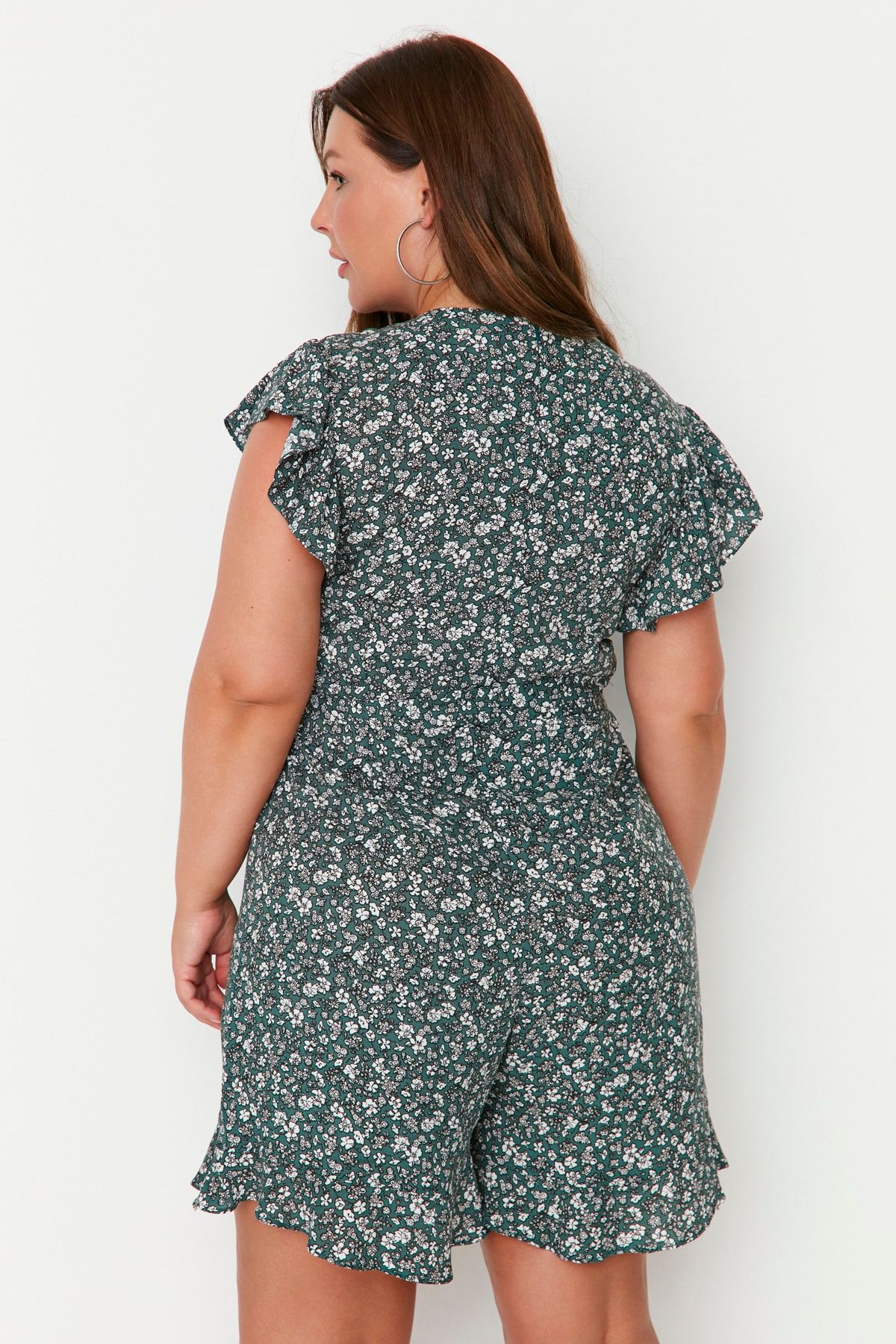 Trendyol Curve-Green Belted Woven Overalls TBBSS22TU0110 5