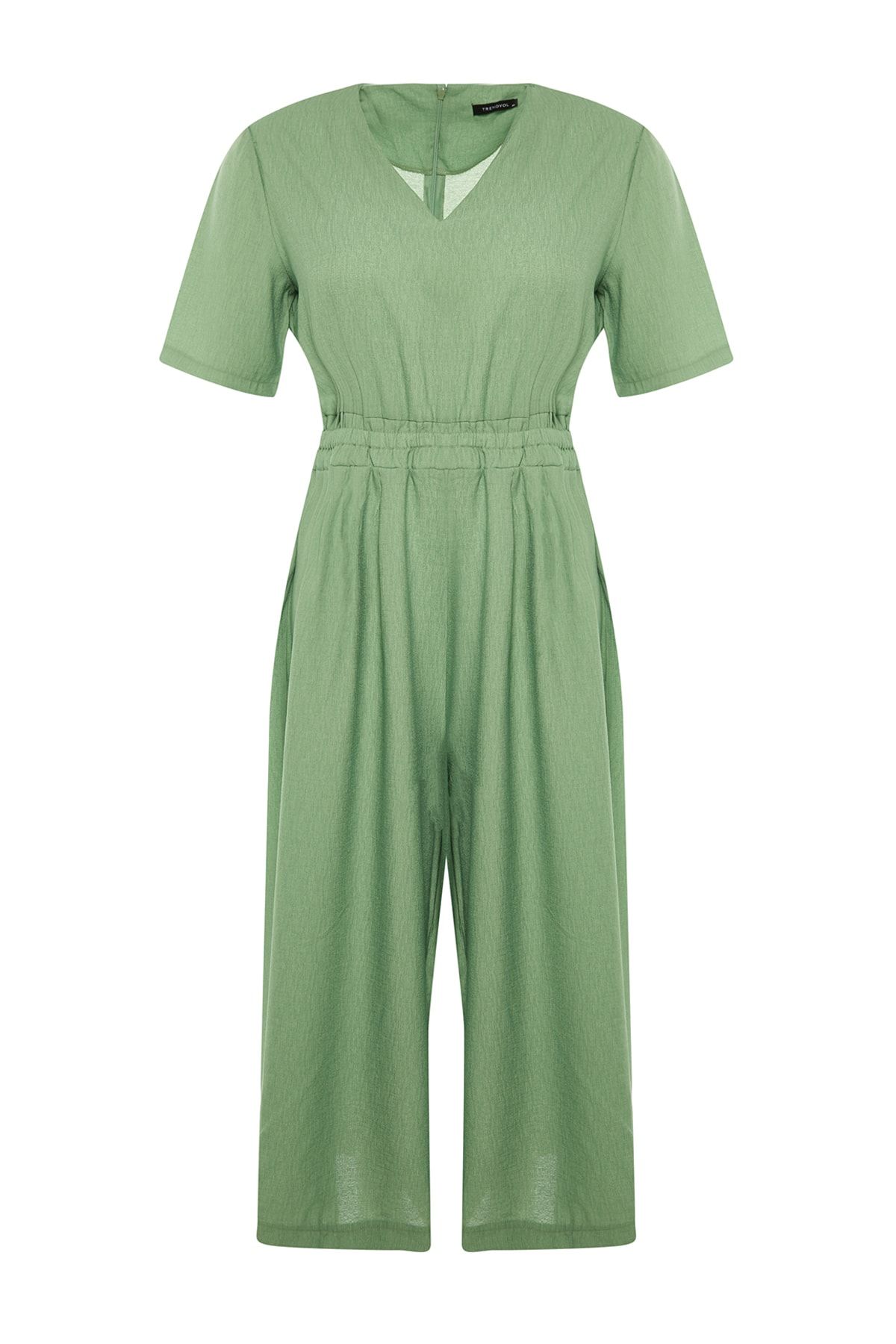 Trendyol Curve-Khaki Waist Detailed Woven Jumpsuit TBBSS22BG0017 6