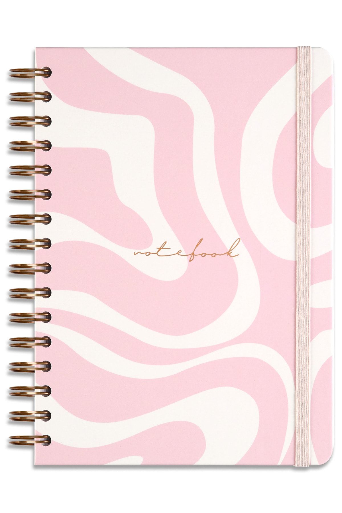 Matt Notebook-A5 15x21 Cm Spiral Elastic Checkered Undated Notebook Pink 5
