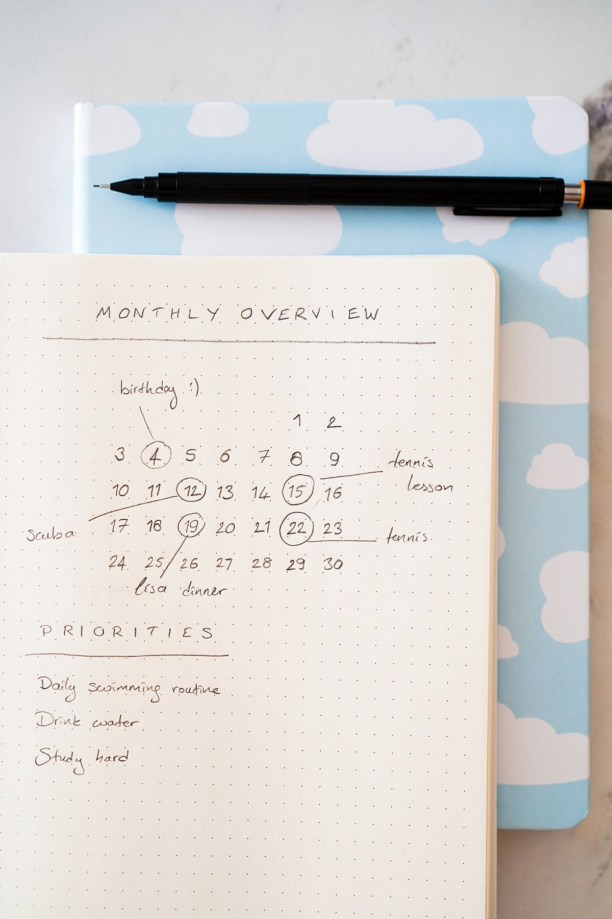 Matt Notebook-A5 Notebook Set of 2 15x21 Cm Dotted Cloud 5