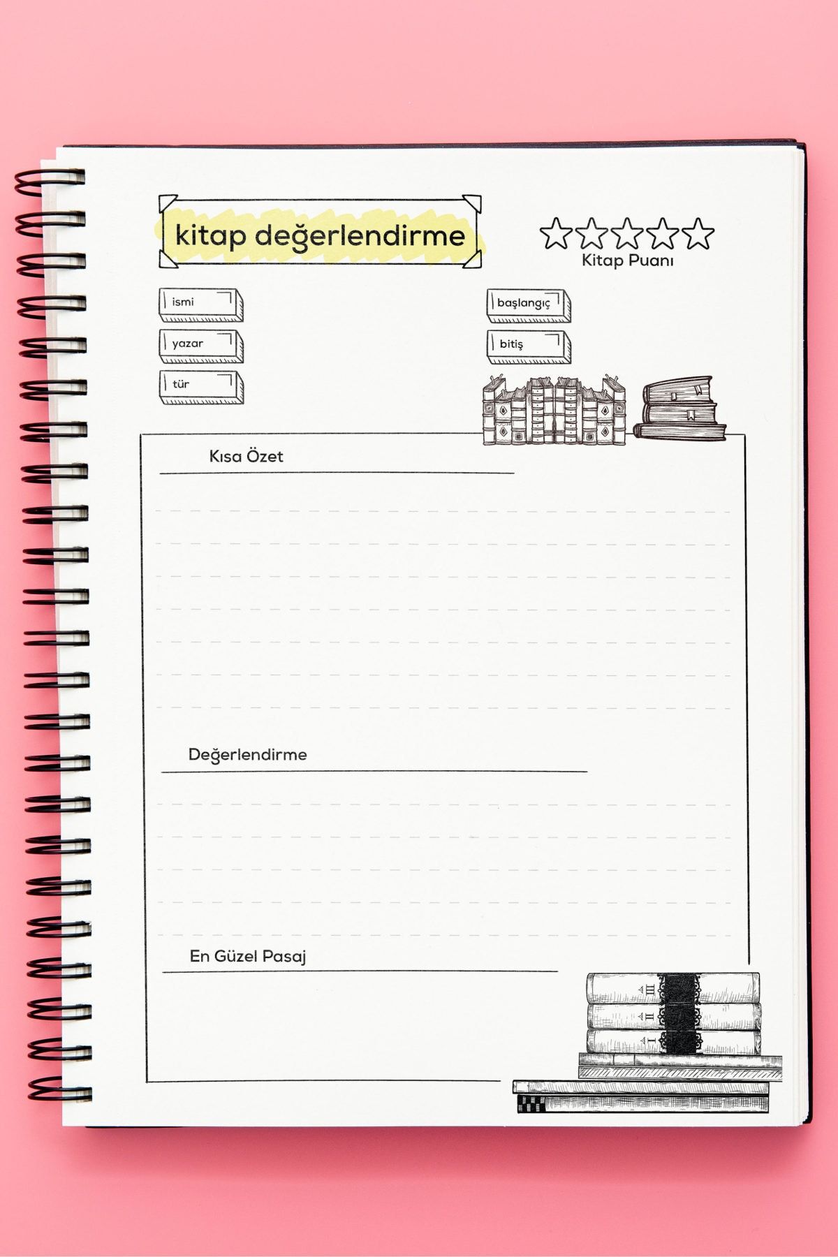 Apeirona-Book Reading Notebook | Follow - Take Notes - Set Up Your Library - Plan Your Reading | Reading Planner 4
