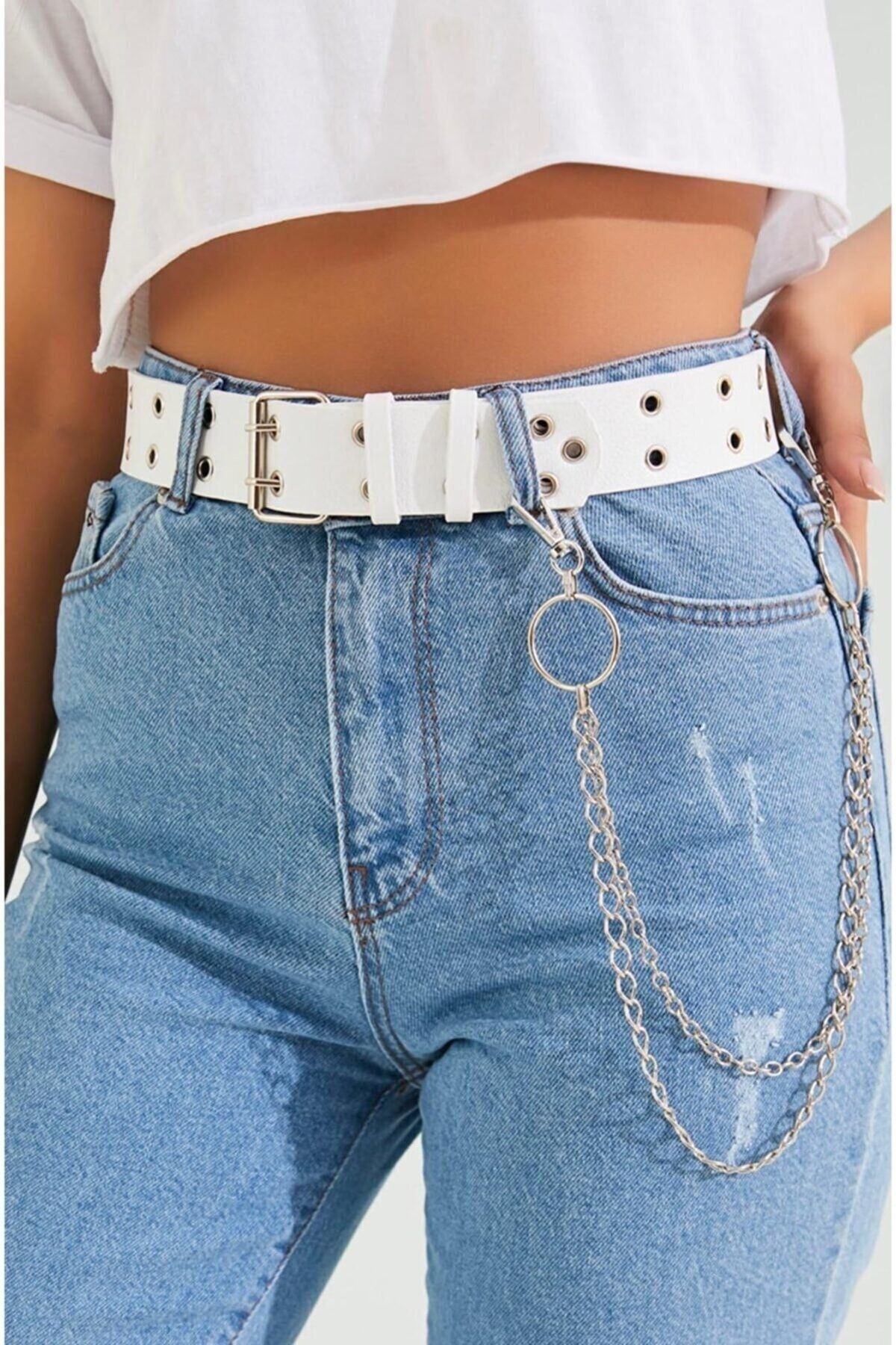 Buy Silver Chain Belt Women Chain Belt Waist Belt With Chain 1.5 Cm Chain  Belt for Jeans Metal Chain Belt Womens Leather Belt Online in India - Etsy