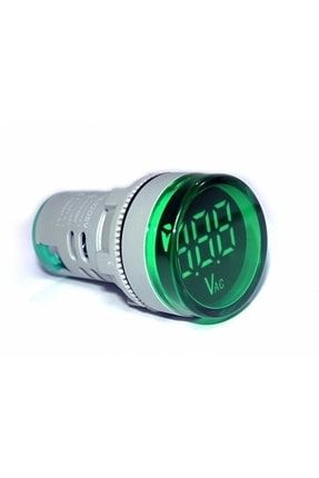 Voltmetre / 22mm Voltmetre Led Göstergeli Yeşil (1 ADET)ac Ölçer AD-DSVY