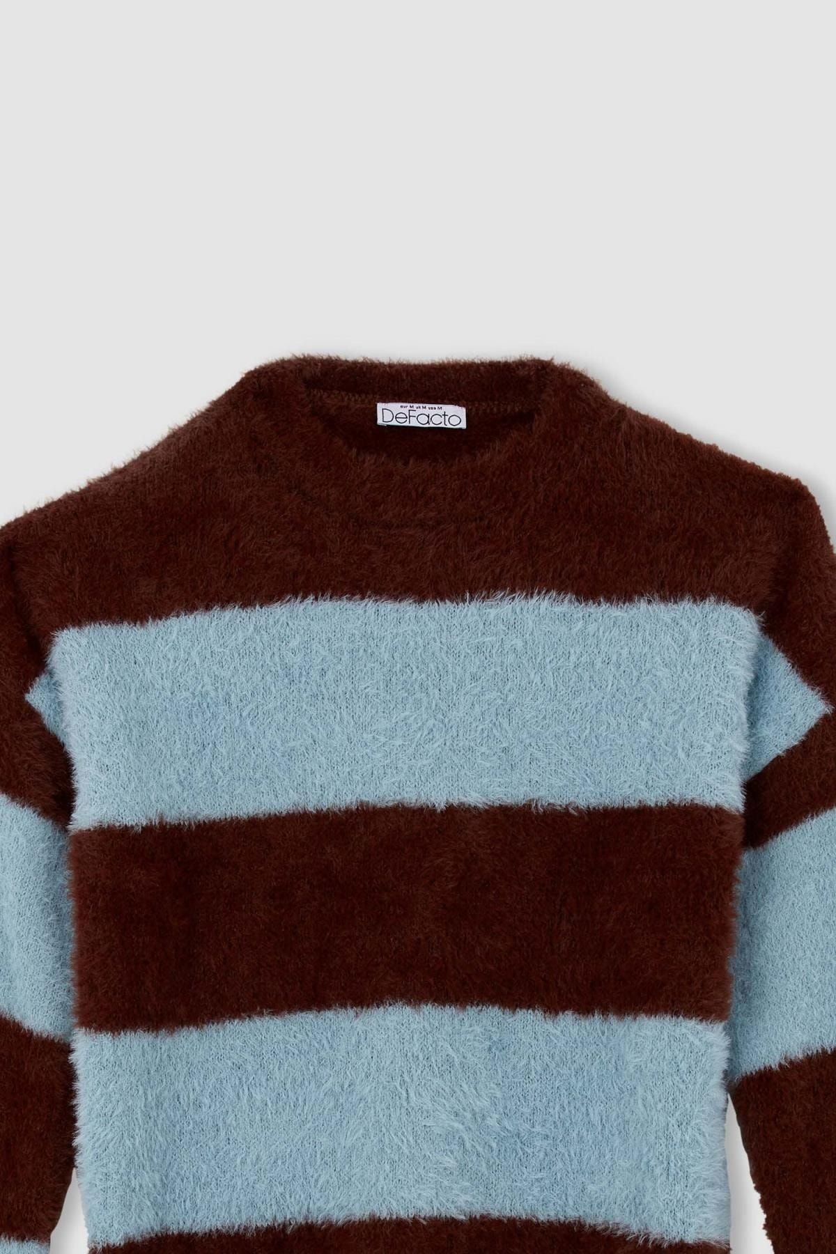DeFacto-Regular Fit Color Block Sweater 6