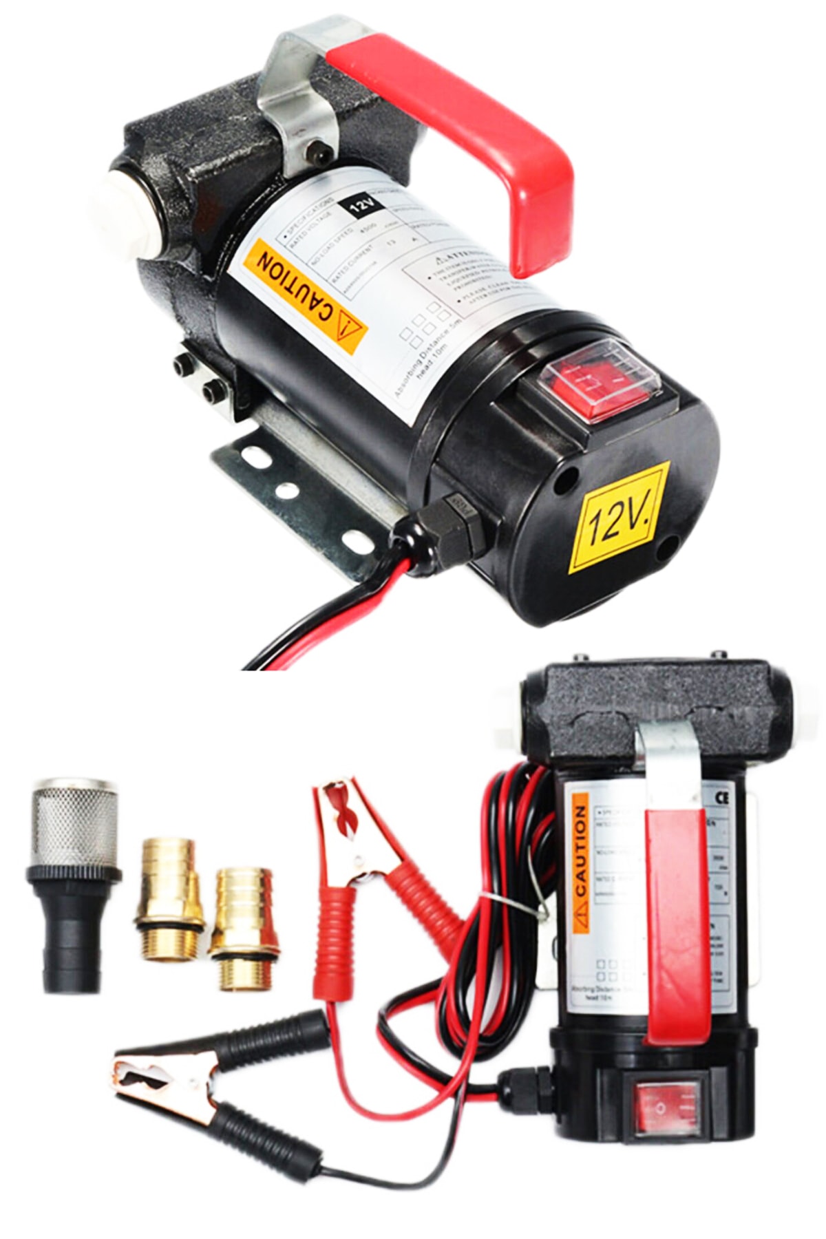 DEKO Turkey Dkt12mp 12v Kendinden Emişli Taşınabilir Yakıt Sıvı Yağ Aktarma Mazot Pompası Paslanmaz Gövdeli