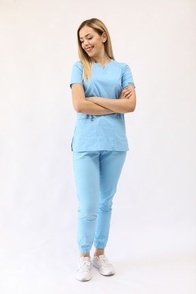 Yaka Detaylı Likralı Doktor Hemşire Cerrahi Takım Üniforma MM798-MM901
