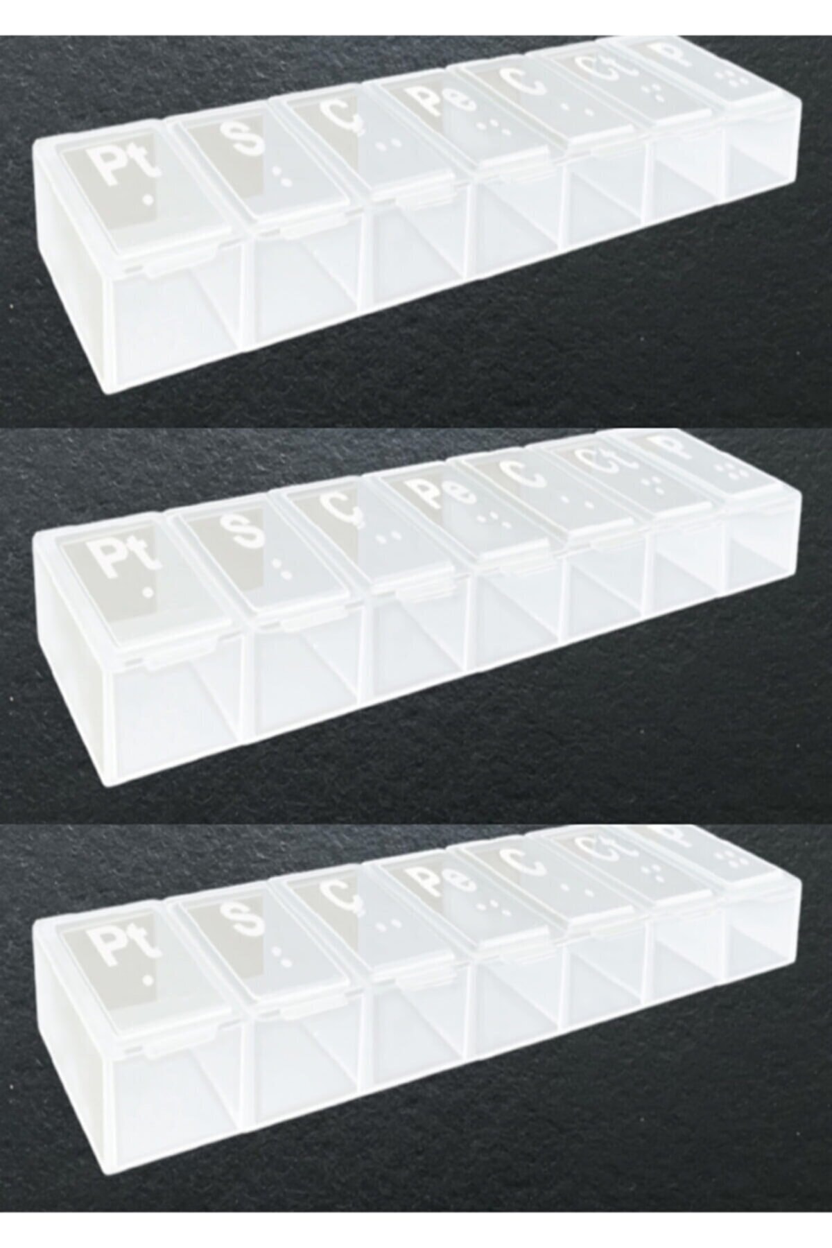 Genel Markalar Haftalık Günlük Ilaç Saklama Kutusu Şeffaf - Hap Kabı 3 Adet