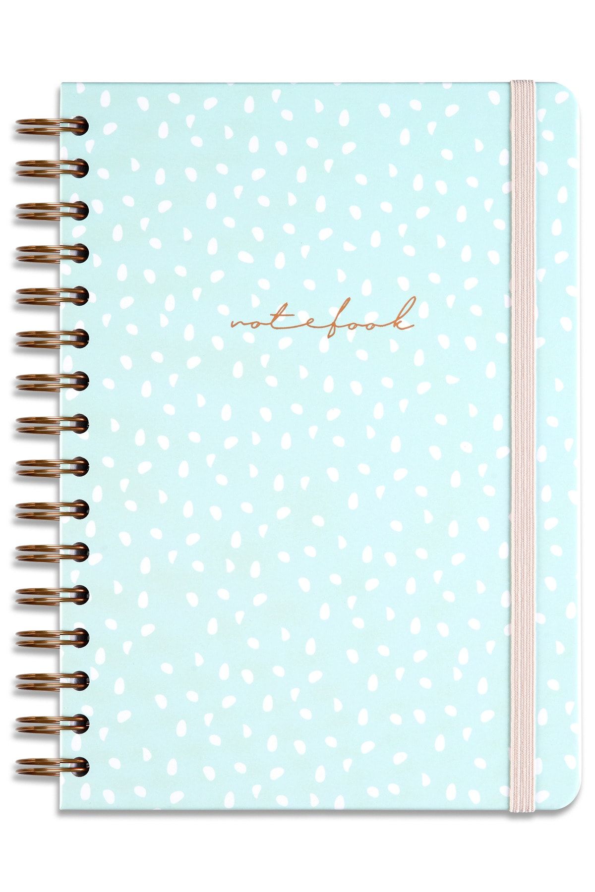 Matt Notebook-دفتر مقاس A5 مقاس 15 × 21 سم ذو مربعات مطاطية حلزونية غير مؤرخة باللون الأخضر 5