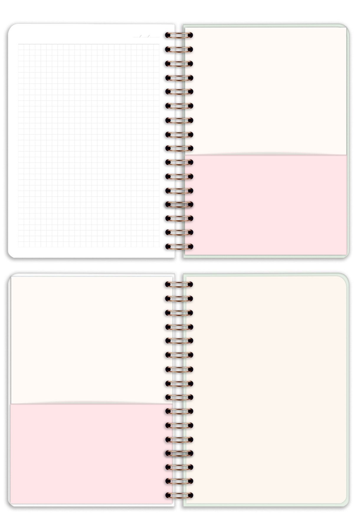 Matt Notebook-A5 15x21 Cm Spiral Elastic Checkered Undated Notepad Abstract 6