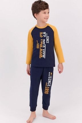 Lacivert Hardal Erkek Çocuk Pijama Takımı US909-C
