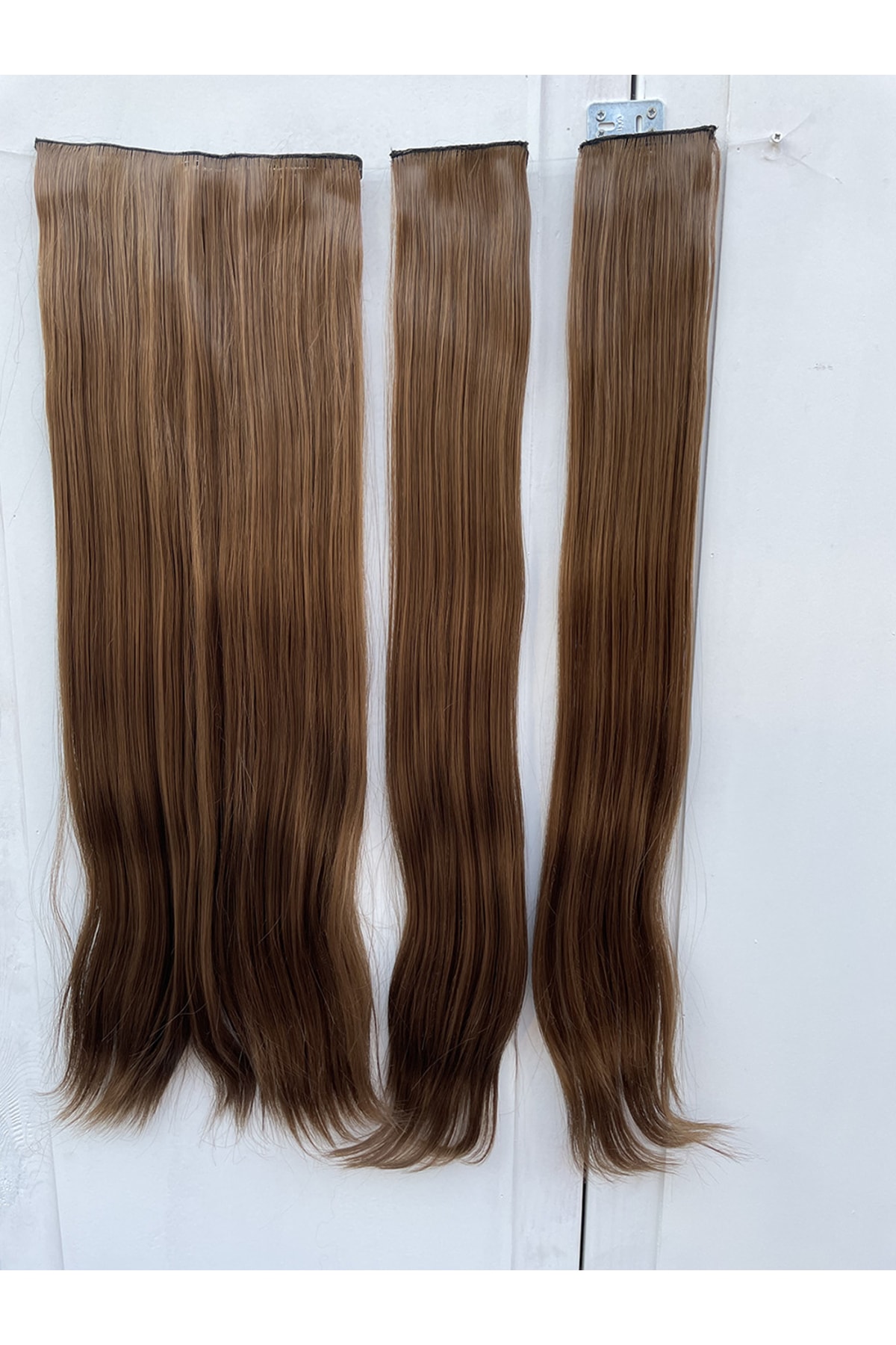 REMY HAİR Kahverengi Düz Uzun Yarım Ay Saç – 3 Parça Çıt Çıt 75cm. 230 Gr. Vıp Serı