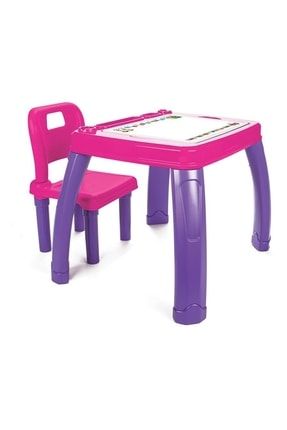 Sandalyeli Çalışma Masası Pembe Mor BRBN-PILSAN-03402-PEMBE-2
