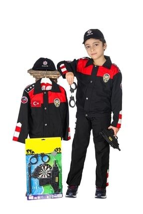 Yunus Polis Kostümü Çocuk Üniforması Kırmızı 578