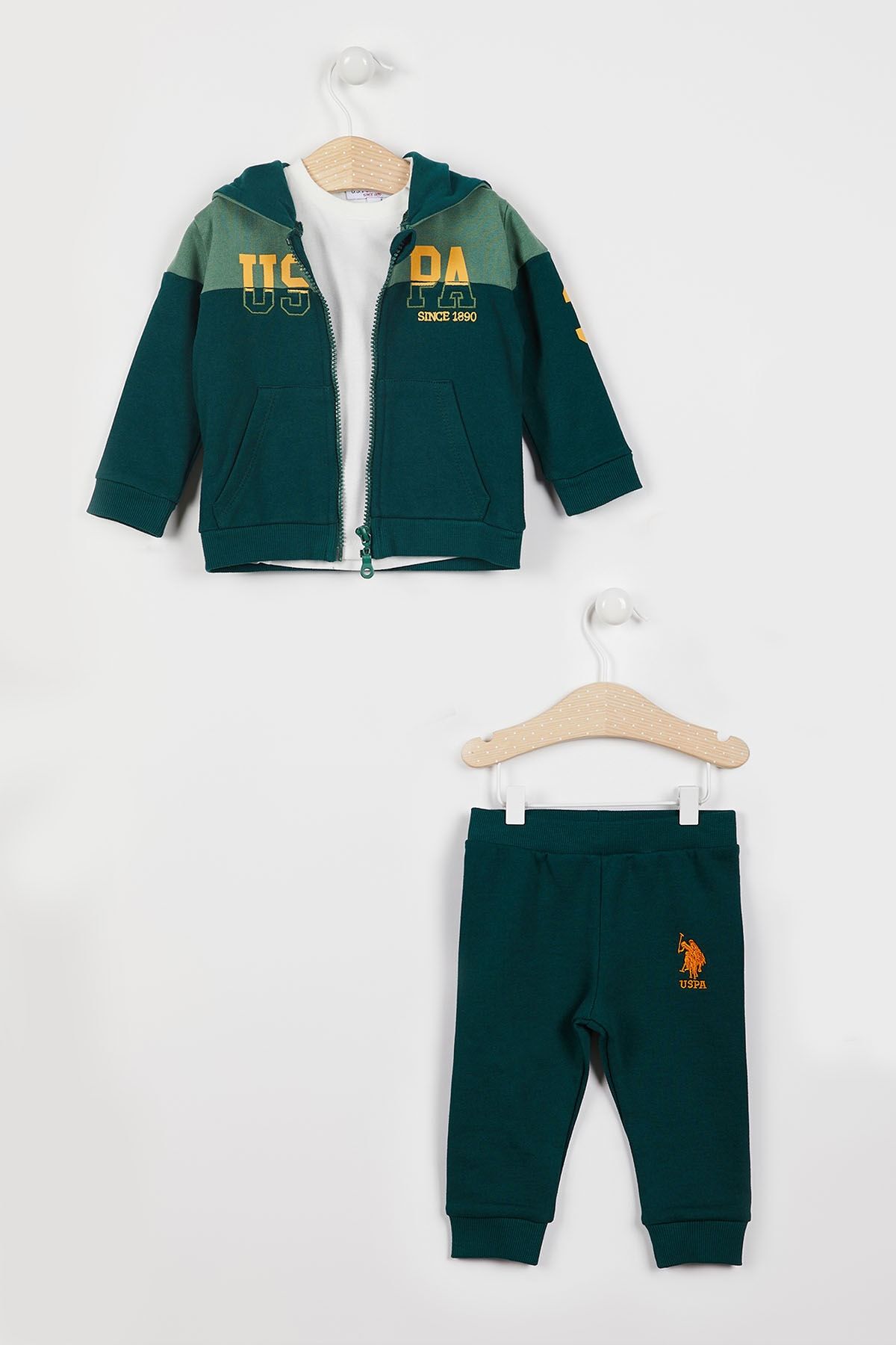 U.S. Polo Assn. پایه. ست سه تکه آستین بلند نوزاد پسر با مجوز Polo Assn