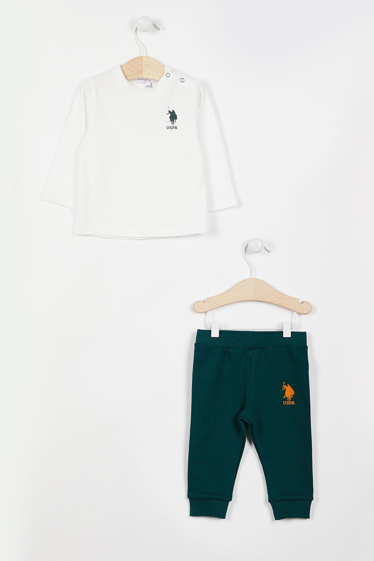 U.S. Polo Assn. پایه. ست سه تکه آستین بلند نوزاد پسر با مجوز Polo Assn