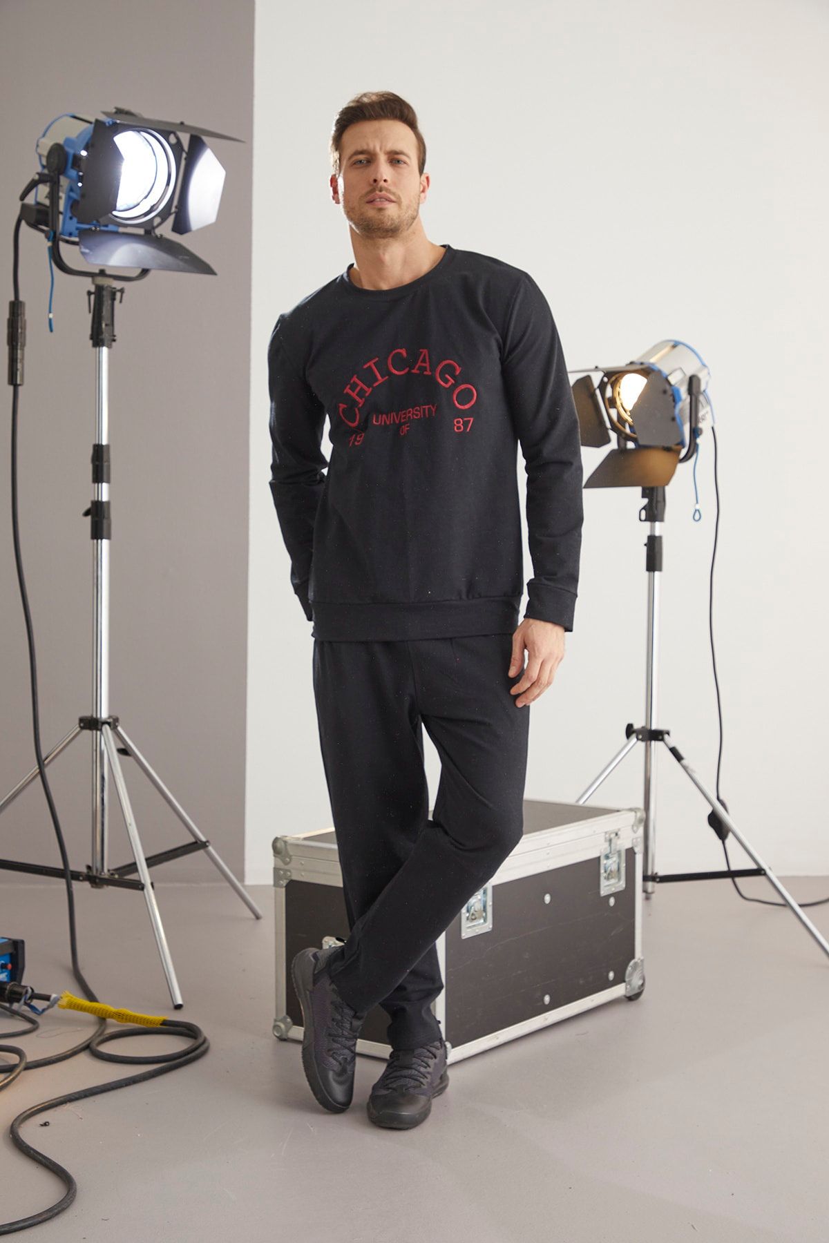 Antrasit Cepli Eşofman-sweatshirt Takım